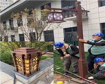 西安小區(qū)庭院燈、柱頭燈項目案例  陜西蘭光路燈廠產(chǎn)品